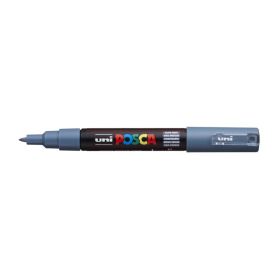 Posca PC-1M Marcador de Pintura Base al Agua - Punta de Poliester Conica 0.7mm - Linea Fina - Resistente a la Luz - Color Gris Pizarra