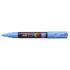 Posca PC-1M Marcador de Pintura - Punta Conica 0.7mm - Linea Fina - Tinta Base al Agua - No Permanente - Resistente a la Luz - Inodoro - Color Azul Cielo
