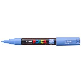 Posca PC-1M Marcador de Pintura - Punta Conica 0.7mm - Linea Fina - Tinta Base al Agua - No Permanente - Resistente a la Luz - Inodoro - Color Azul Cielo