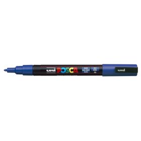 Posca PC-3M Marcador de Pintura - Punta Conica 0.9-1.3mm - Tinta Base al Agua - Resistente a la Luz - No Permanente - Color Azul