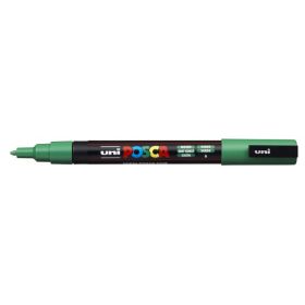 Posca PC-3M Marcador de Pintura - Punta de Poliester Conica 0.9-1.3mm - Tinta Base al Agua - Resistente a la Luz - Color Verde