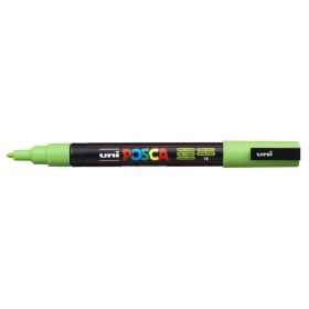 Posca PC-3M Marcador de Pintura - Punta Conica de Poliester 0.9-1.3mm - Tinta Base al Agua - Resistente a la Luz - No Permanente - Color Verde Manzana