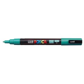 Posca PC-3M Marcador de Pintura - Punta de Poliester Conica 0.9-1.3mm - Tinta Base al Agua - Resistente a la Luz - Color Verde Esmeralda