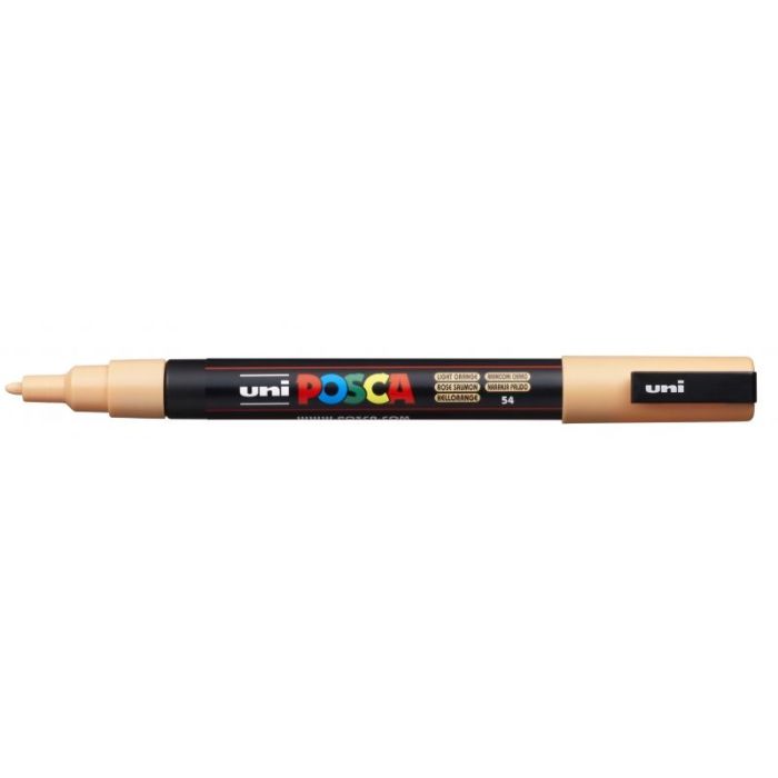 Posca PC-3M Marcador de Pintura - Punta Conica de Poliester 0.9-1.3mm - Tinta Base al Agua - Resistente a la Luz - Color Naranja Claro