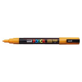 Posca PC-3M Marcador de Pintura - Punta Conica de Poliester 0.9-1.3mm - Tinta Base al Agua - Resistente a la Luz - No Permanente - Color Naranja Medio