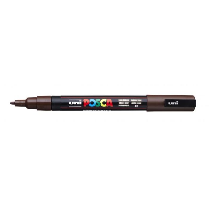 Posca PC-3M Marcador de Pintura - Punta Conica de Poliester 0.9-1.3mm - Tinta Base al Agua - Resistente a la Luz - Color Marrón Oscuro