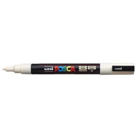 Posca PC-3M Marcador de Pintura Base al Agua - Punta Conica de Poliester 0.9-1.3mm - Linea Fina - Resistente a la Luz - Color Marfil