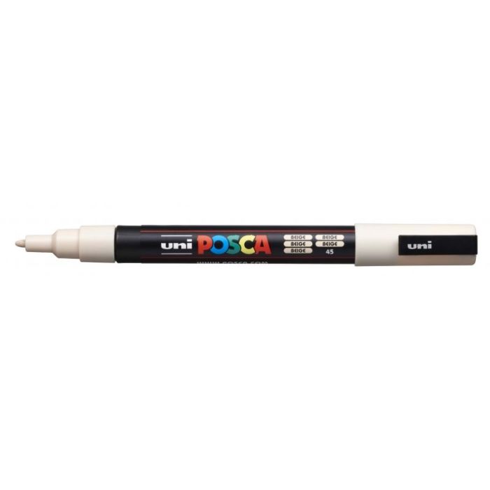 Posca PC-3M Marcador de Pintura - Punta de Poliester Conica 0.9-1.3mm - Tinta Base al Agua - Resistente a la Luz - No Permanente - Color Beige