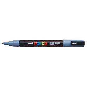 Posca PC-3M Marcador de Pintura Base al Agua - Punta Conica de Poliester 0.9-1.3mm - Linea Fina - Resistente a la Luz - Color Gris Pizarra