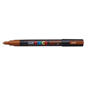 Posca PC-3M Marcador de Pintura - Punta Conica 0.9-1.3mm - Tinta Base al Agua - Resistente a la Luz - No Permanente - Color Bronce