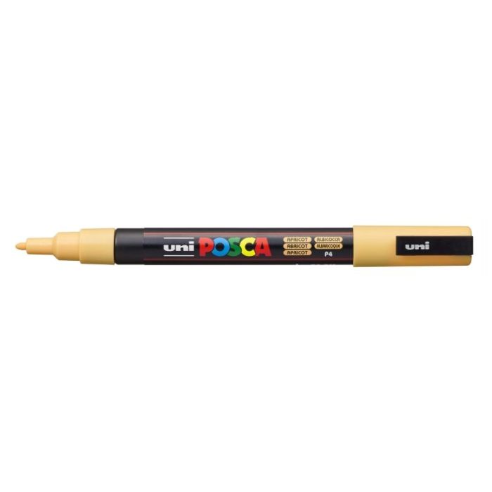 Posca PC-3M Marcador de Pintura - Punta Conica de Poliester 0.9-1.3mm - Tinta Base al Agua - Resistente a la Luz - No Permanente - Color Albaricoque