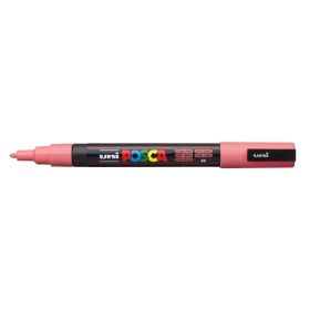 Posca PC-3M Marcador de Pintura - Punta de Poliester Conica 0.9-1.3mm - Tinta Base al Agua - Resistente a la Luz - Color Rosa Coral