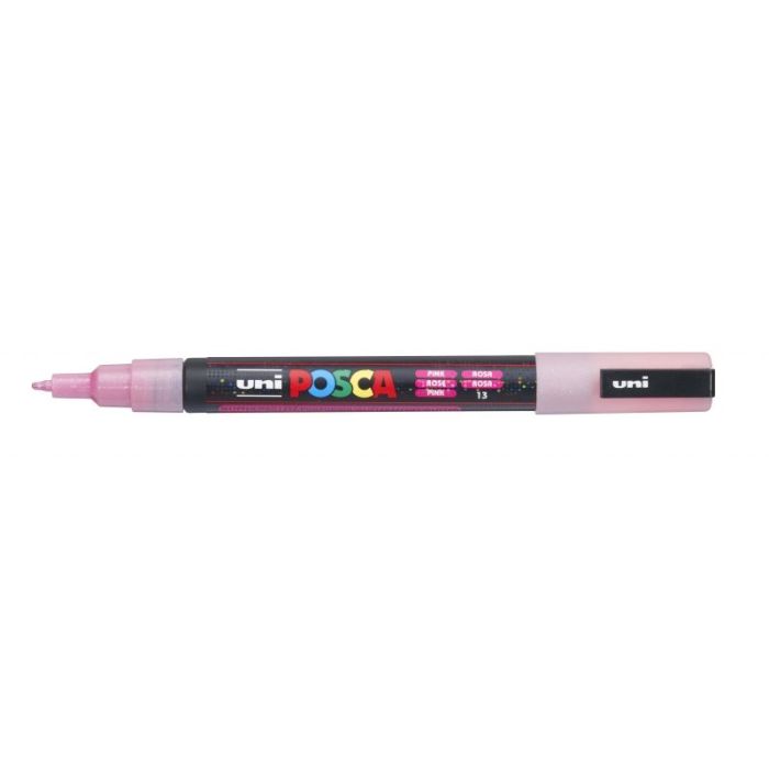 Posca PC-3ML Marcador de Pintura - Punta Conica de Poliester 0.9-1.3mm - Tinta Base al Agua - Resistente a la Luz - No Permanente - Color Rosa