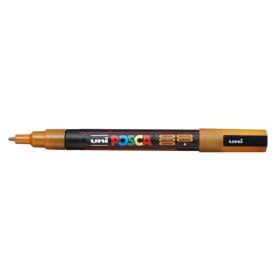 Posca PC-3ML Marcador de Pintura - Punta Conica de Poliester 0.9-1.3mm - Tinta Base al Agua - Resistente a la Luz - Color Naranja