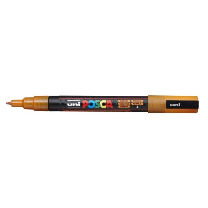 Posca PC-3ML Marcador de Pintura - Punta Conica de Poliester 0.9-1.3mm - Tinta Base al Agua - Resistente a la Luz - Color Naranja