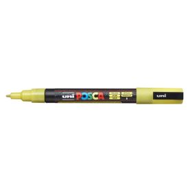 Posca PC-3ML Marcador de Pintura - Punta Conica de Poliester 0.9-1.3mm - Tinta Base al Agua - Resistente a la Luz - Color Amarillo