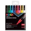 Posca PC-3M Estuche de 8 Marcadores de Pintura - Punta Conica de Poliester 0.9-1.3mm - Tinta Base al Agua - No Permanente - Resistente a la Luz - Inodoro - Lavable - Color Surtido