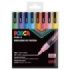 Posca PC-3M/8C Estuche de 8 Marcadores de Pintura - Punta Conica de Poliester 0.9-1.3mm - Tinta Base al Agua - Resistente a la Luz - Color Surtido