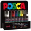 Posca PC-3M Expositor de 36 Marcadores de Pintura - Punta Conica de Poliester 0.9-1.3mm - Tinta Base al Agua - Resistente a la Luz - No Permanente - Color Surtido