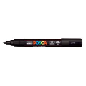 Posca PC-5M Marcador de Pintura - Punta de Bala 1.8-2.5mm - Tinta Base al Agua - Resistente a la Luz - Color Negro
