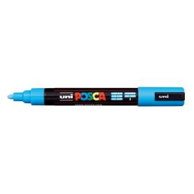 Posca PC-5M Marcador de Pintura - Punta de Bala 1.8-2.5mm - Tinta Base al Agua - Resistente a la Luz - No Permanente - Color Azul Claro