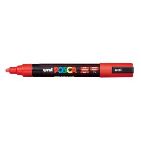 Posca PC-5M Marcador de Pintura - Punta de Poliester 1.8-2.5mm - Tinta Base al Agua - Resistente a la Luz - No Permanente - Color Rojo