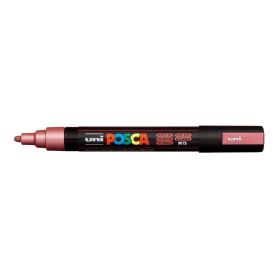Posca PC-5M Marcador de Pintura - Punta de Bala 1.8-2.5mm - Base al Agua - No Permanente - Resistente a la Luz - Color Rojo Metálico