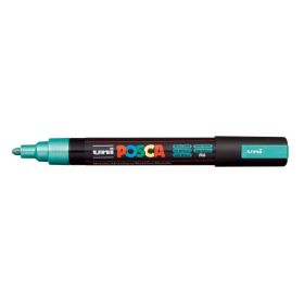 Posca PC-5M Marcador de Pintura - Punta de Poliester 1.8-2.5mm - Tinta Base al Agua - Resistente a la Luz - No Permanente - Color Verde Metálico