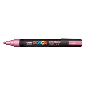 Posca PC-5M Marcador de Pintura - Punta de Poliester 1.8-2.5mm - Tinta Base al Agua - Resistente a la Luz - Color Rosa Metálico