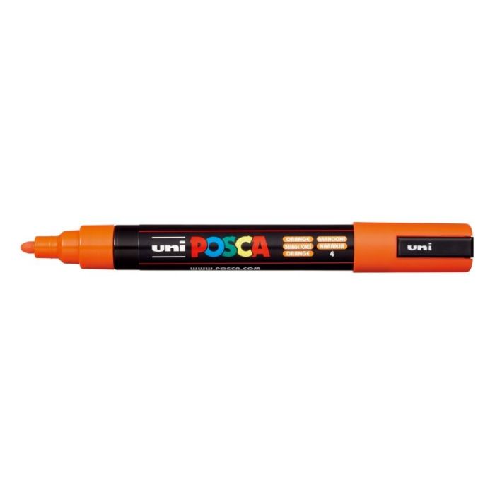 Posca PC-5M Marcador de Pintura - Punta de Poliester 1.8-2.5mm - Tinta Base al Agua - Resistente a la Luz - Color Naranja