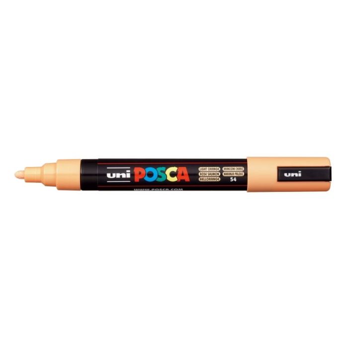 Posca PC-5M Marcador de Pintura - Punta de Bala 1.8-2.5mm - Tinta Base al Agua - Resistente a la Luz - No Permanente - Color Naranja Claro