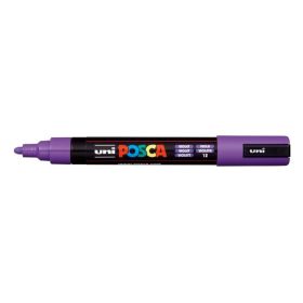 Posca PC-5M Marcador de Pintura - Punta de Bala 1.8-2.5mm - Tinta Base al Agua - Resistente a la Luz - No Permanente - Color Violeta