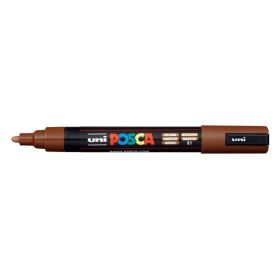 Posca PC-5M Marcador de Pintura - Punta de Bala 1.8-2.5mm - Tinta Base al Agua - Resistente a la Luz - No Permanente - Color Marrón