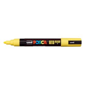 Posca PC-5M Marcador de Pintura - Punta de Poliester 1.8-2.5mm - Tinta Base al Agua - Resistente a la Luz - No Permanente - Color Amarillo