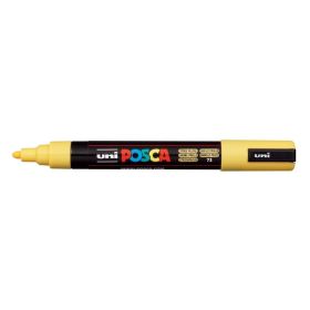 Posca PC-5M Marcador de Pintura - Punta de Poliester 1.8-2.5mm - Tinta Base al Agua - Resistente a la Luz - No Permanente - Color Amarillo Pajizo