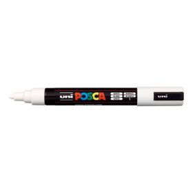 Posca PC-5M Marcador de Pintura - Punta de Bala 1.8-2.5mm - Tinta Base al Agua - Resistente a la Luz - Color Blanco