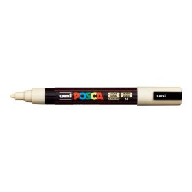 Posca PC-5M Marcador de Pintura - Punta de Poliester 1.8-2.5mm - Tinta Base al Agua - Resistente a la Luz - No Permanente - Color Marfil
