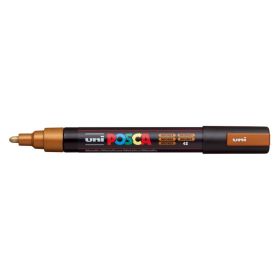 Posca PC-5M Marcador de Pintura - Punta de Bala 1.8-2.5mm - Tinta Base al Agua - Resistente a la Luz - Color Bronce
