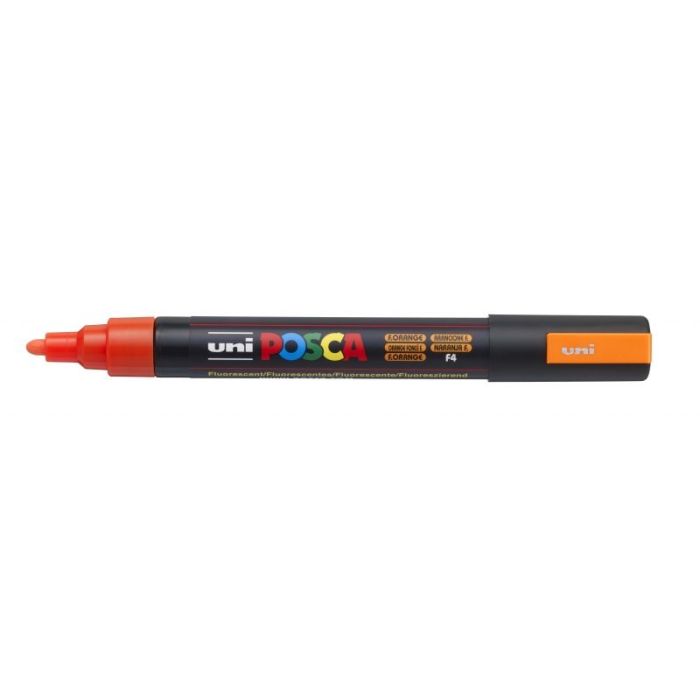 Posca PC-5M Marcador de Pintura - Punta de Bala 1.8-2.5mm - Tinta Base al Agua - Resistente a la Luz - No Permanente - Color Naranja