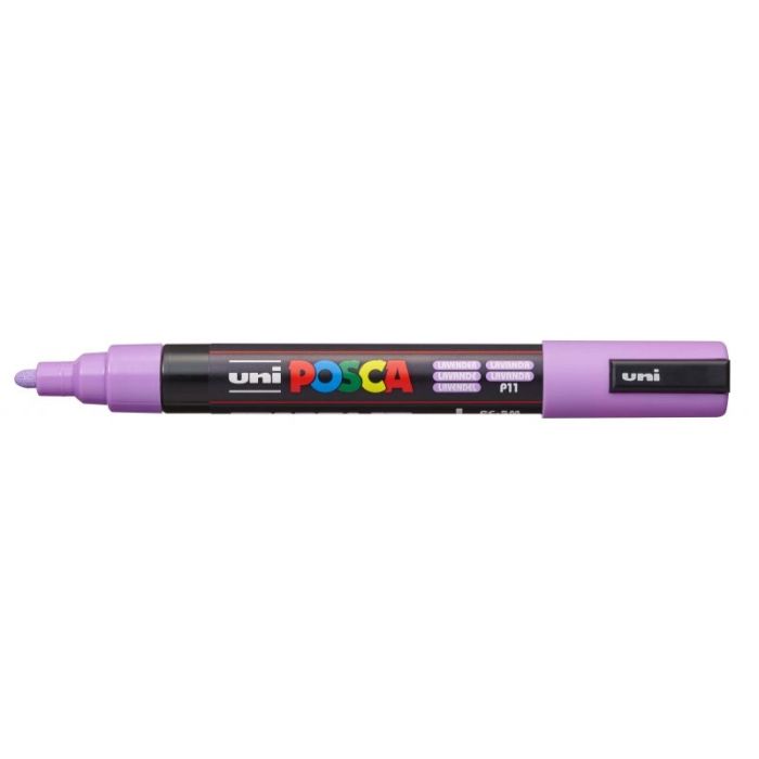 Posca PC-5M Marcador de Pintura - Punta de Bala 1.8-2.5mm - Tinta Base al Agua - Resistente a la Luz - No Permanente - Color Lavanda