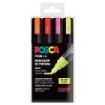Posca PC-5M Estuche de 4 Marcadores de Pintura - Punta de Bala 1.8-2.5mm - Tinta Base al Agua - Resistente a la Luz - No Permanente - Color Surtido