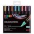 Posca PC-5M/8C Estuche de 8 Marcadores de Pintura - Punta de Bala 1.8-2.5mm - Tinta Base al Agua - Resistente a la Luz - No Permanente - Color Surtido