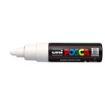 Posca PC-7M Marcador de Pintura - Punta de Poliester Forma de Bala 4.5-5.5mm - Tinta Base al Agua - Resistente a la Luz - Color Blanco