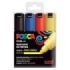 Posca PC-7M Estuche de 4 Marcadores de Pintura - Punta de Bala 4.5-5.5mm - Tinta Base al Agua - Resistente a la Luz - No Permanente - Color Surtido