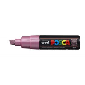 Posca PC-8K Marcador de Pintura - Punta Biselada Acrilica 8mm - Tinta Base al Agua - Resistente a la Luz - No Permanente - Color Rosa Metálico