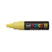 Posca PC-8K Marcador de Pintura - Punta Biselada Acrilica 8mm - Tinta Base al Agua - Resistente a la Luz - No Permanente - Color Amarillo