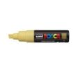 Posca PC-8K Marcador de Pintura - Punta Biselada Acrilica 8mm - Tinta Base al Agua - No Permanente - Resistente a la Luz - Inodoro - Color Amarillo Pajizo
