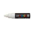 Posca PC-8K Marcador de Pintura - Punta Biselada Acrilica 8mm - Tinta Base al Agua - No Permanente - Resistente a la Luz - Ideal para Carteleria y Decoracion - Color Blanco