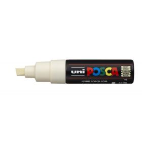 Posca PC-8K Marcador de Pintura - Punta Biselada Acrilica 8mm - Tinta Base al Agua - Resistente a la Luz - No Permanente - Color Marfil