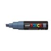 Posca PC-8K Marcador de Pintura - Punta Biselada Acrilica 8mm - Tinta Base al Agua - No Permanente - Resistente a la Luz - Ideal para Carteleria y Decoracion - Color Gris Pizarra